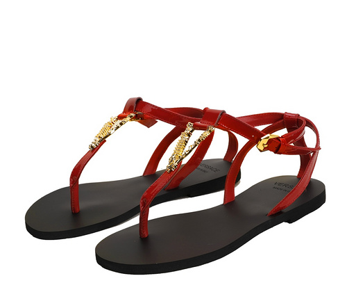 Versace new V buckle flat sandals 35-43-a1c30024